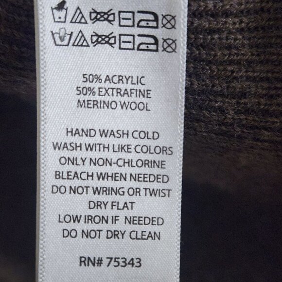 Nanette Lepore Extra Fine Merino Wool Chocolate Brown Cardigan Sweater Size S - Picture 6 of 6